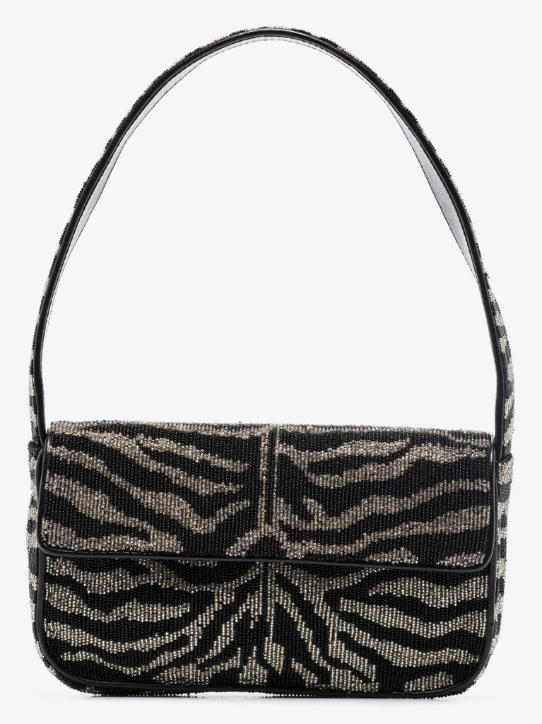 Black Tommy Beaded Shoulder Bag