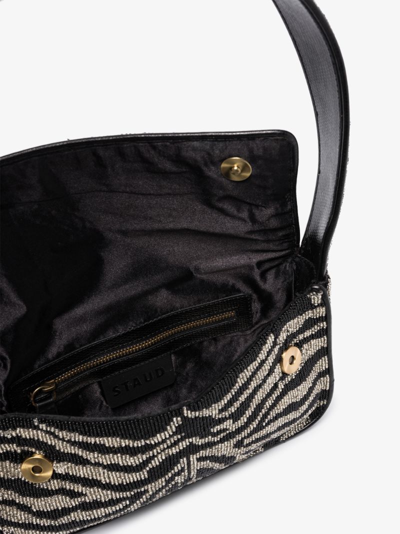 Black Tommy Beaded Shoulder Bag