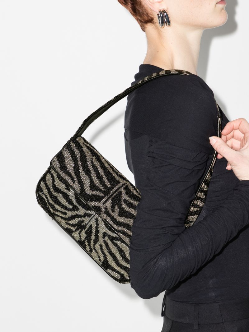 Black Tommy Beaded Shoulder Bag