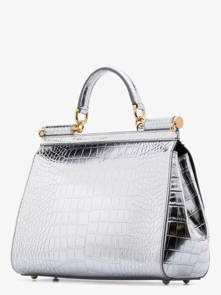 Silver Sicily Dauphine Leather Shoulder Bag