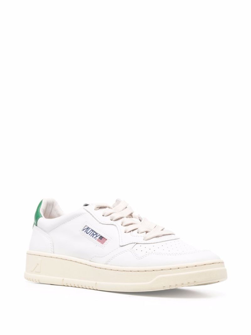 White Medalist Leather Sneakers