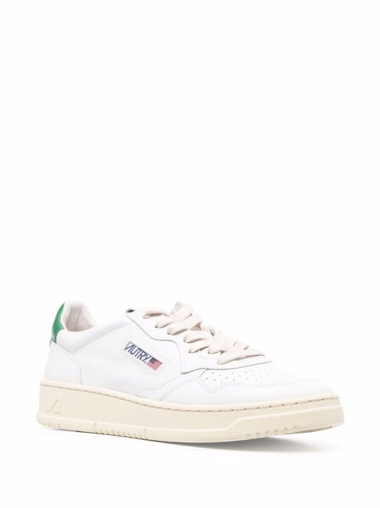 White Medalist Leather Sneakers