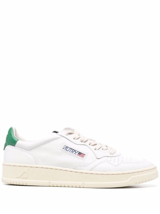 White Medalist Leather Sneakers