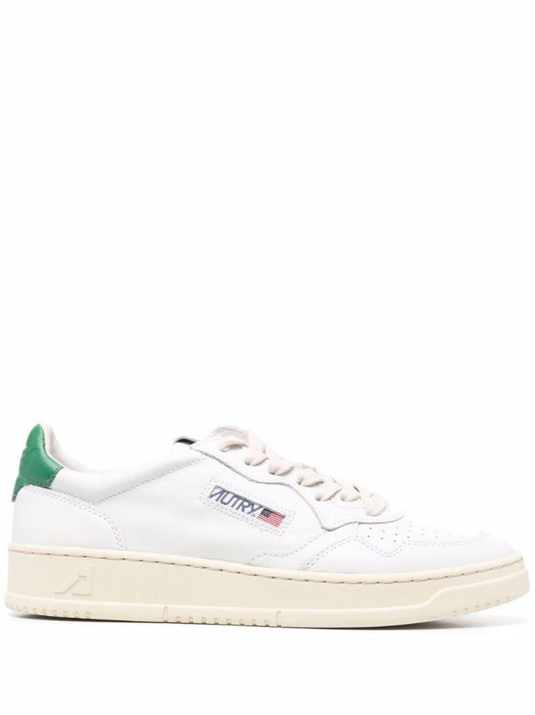 White Medalist Leather Sneakers