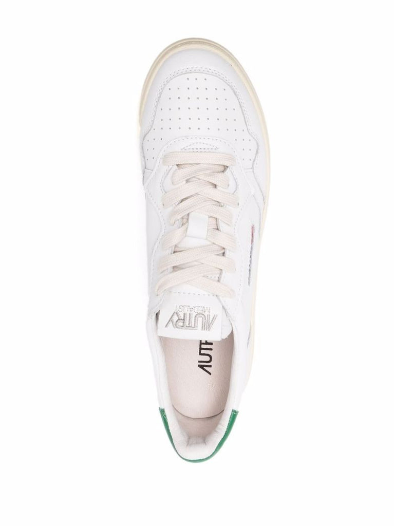 White Medalist Leather Sneakers