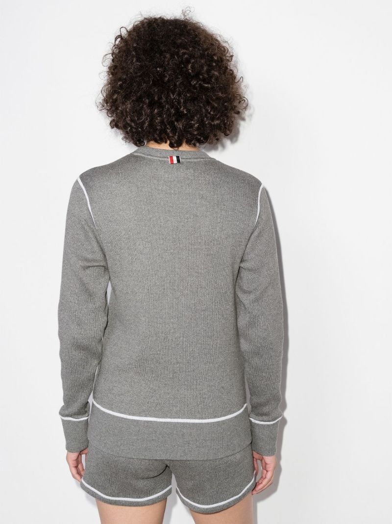 Contrast Stitch Cotton Sweater