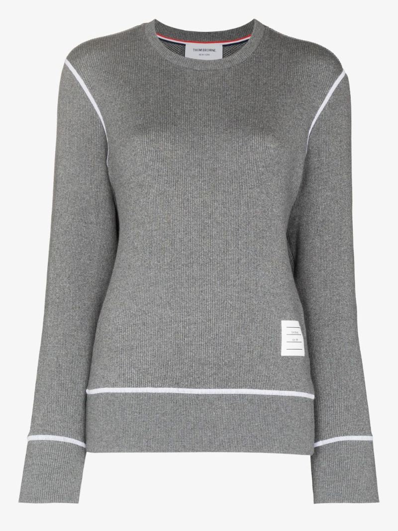 Contrast Stitch Cotton Sweater