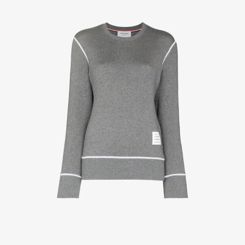 Contrast Stitch Cotton Sweater