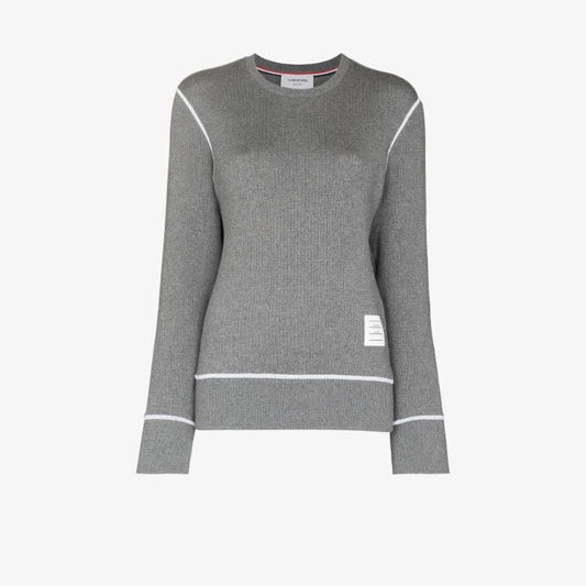 Contrast Stitch Cotton Sweater