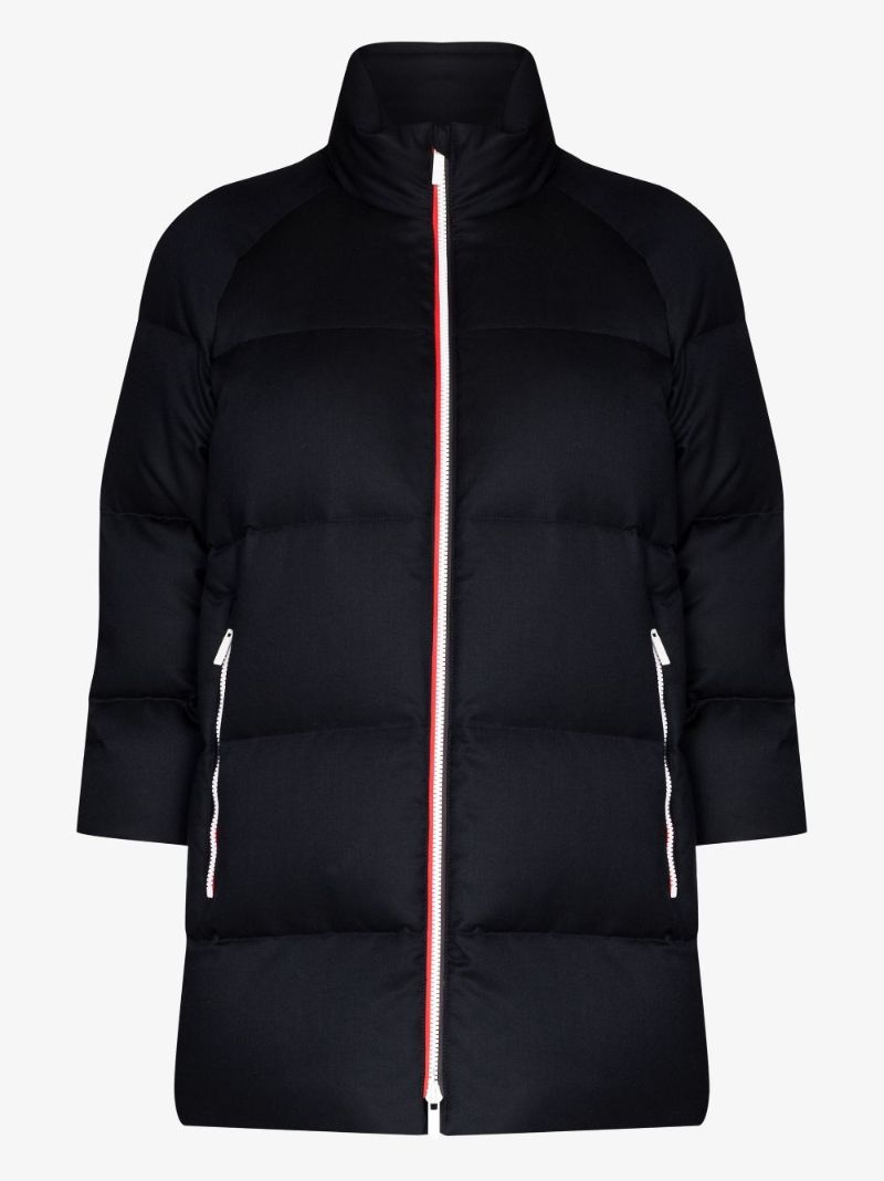 Contrast Trim Quilted Wool Jacket