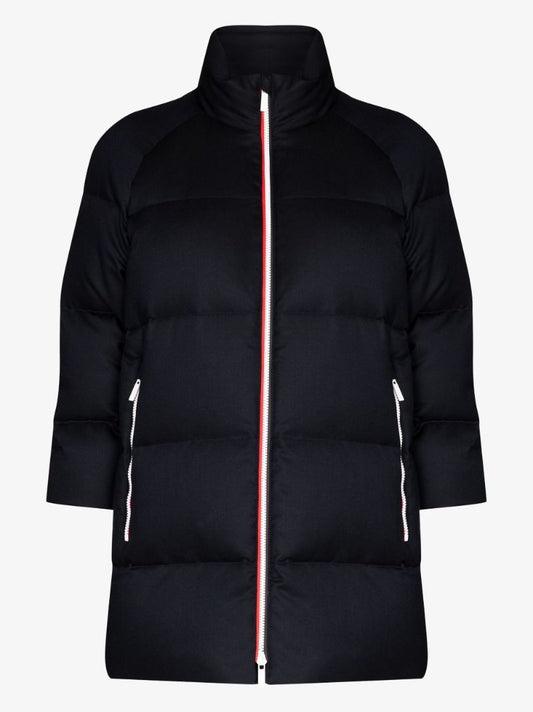 Contrast Trim Quilted Wool Jacket