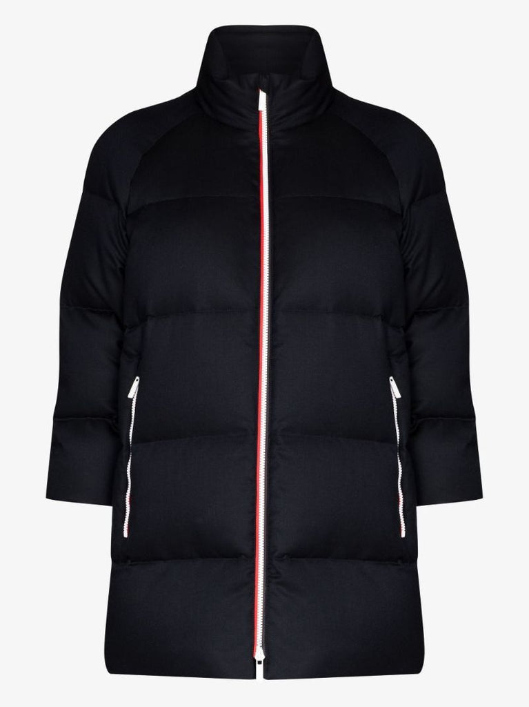 Contrast Trim Quilted Wool Jacket