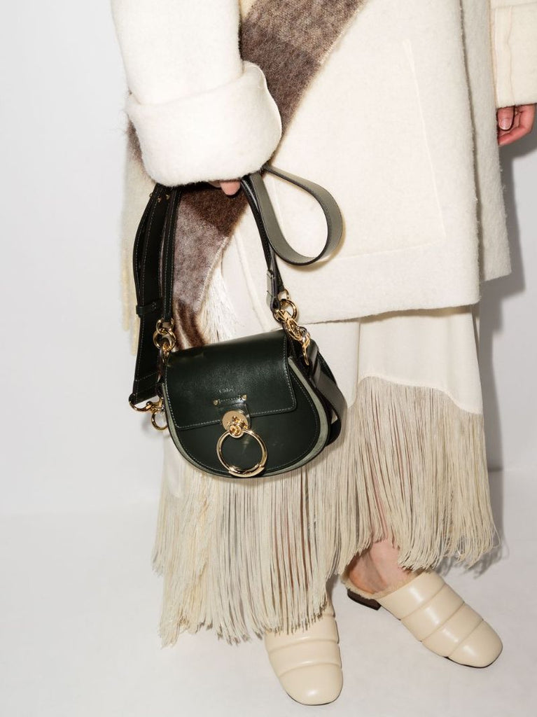 Green Tess Small Leather Cross Body Bag