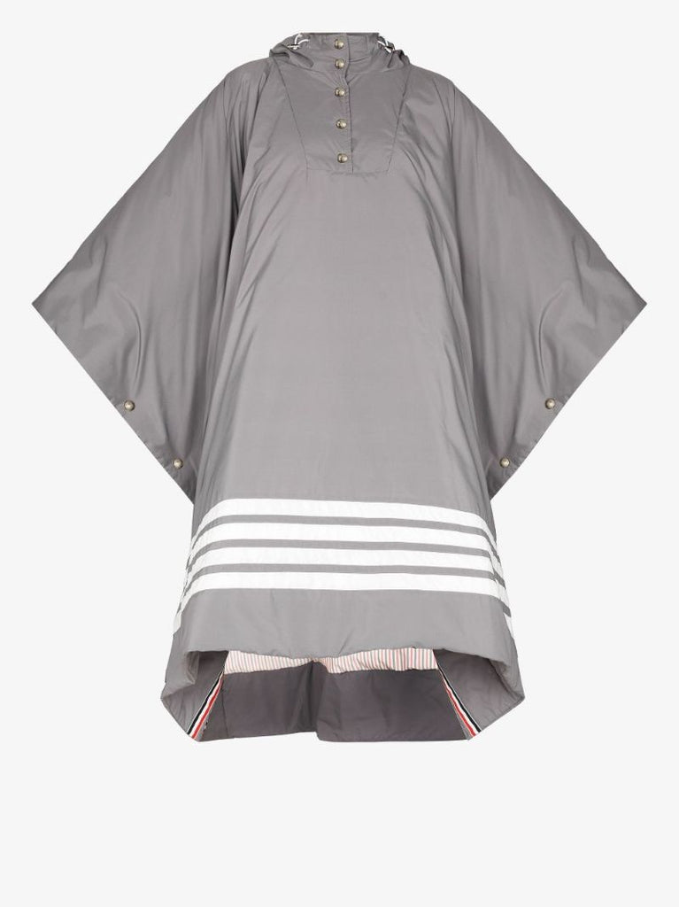 4-bar Stripe Hooded Poncho