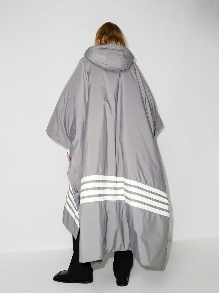4-bar Stripe Hooded Poncho