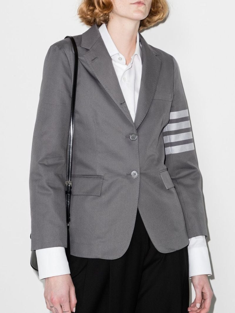 4-bar Stripe Single-breasted Cotton Blazer