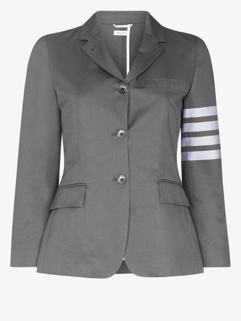 4-bar Stripe Single-breasted Cotton Blazer