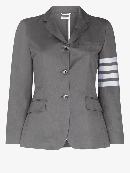 4-bar Stripe Single-breasted Cotton Blazer