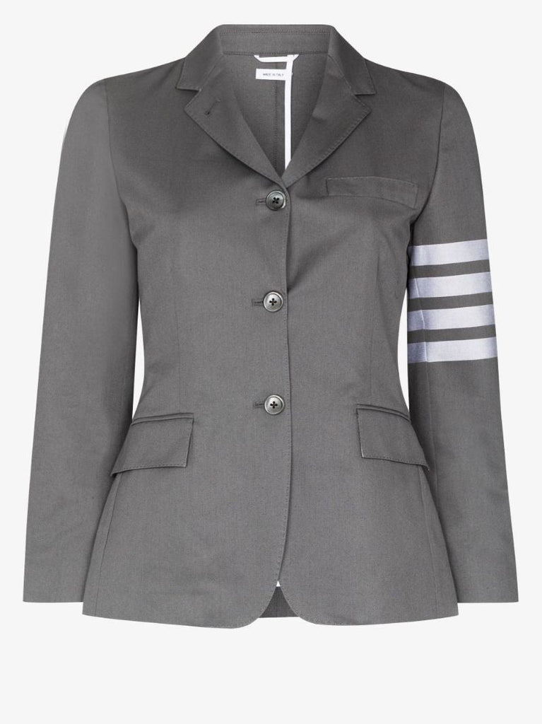 4-bar Stripe Single-breasted Cotton Blazer
