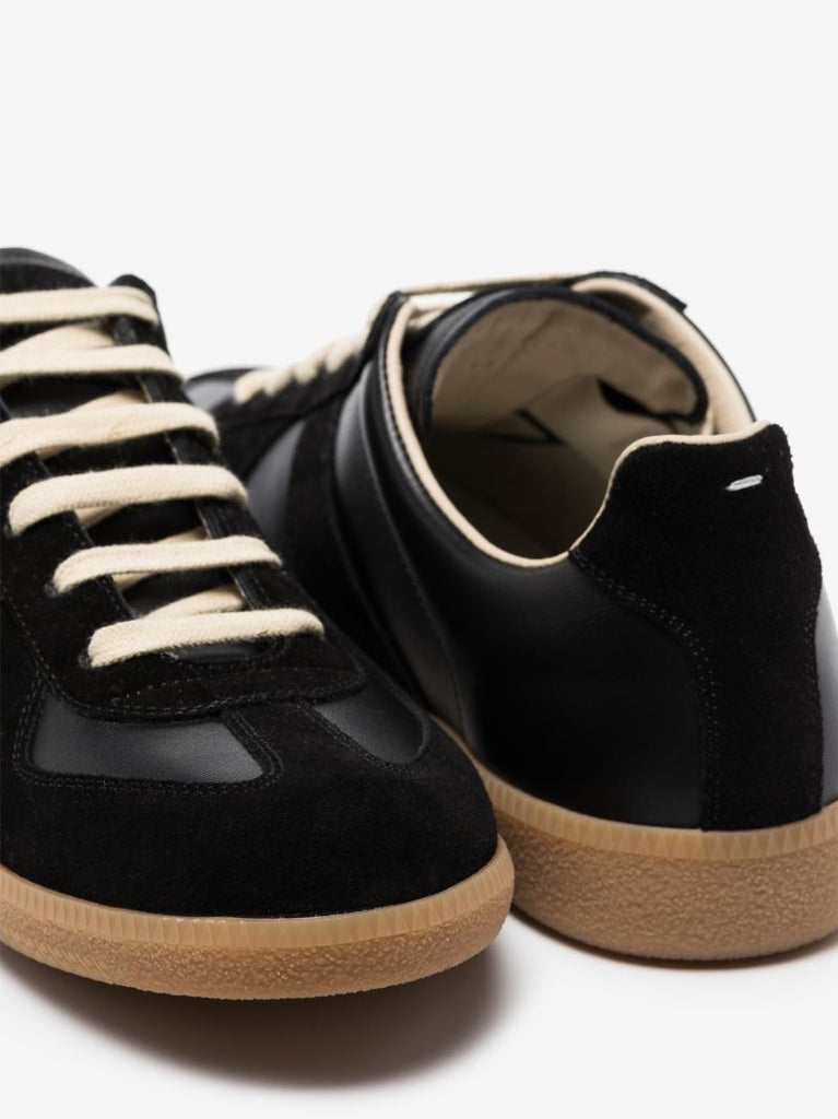 Black Replica Leather Sneakers