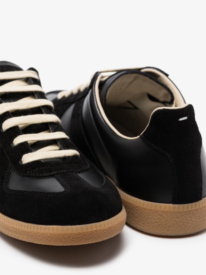 Black Replica Leather Sneakers