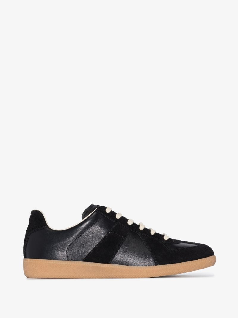 Black Replica Leather Sneakers