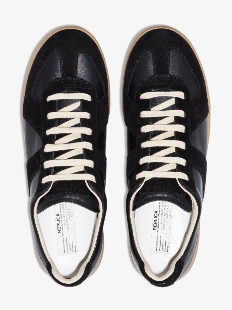 Black Replica Leather Sneakers