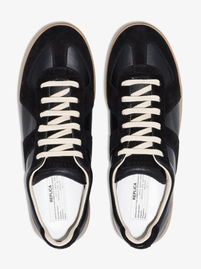Black Replica Leather Sneakers
