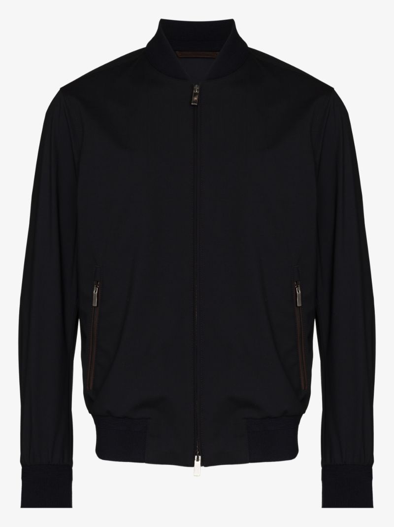 Zip-up Wool Bomber Jacket
