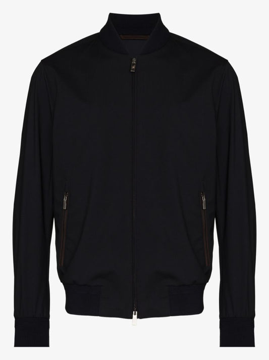Zip-up Wool Bomber Jacket
