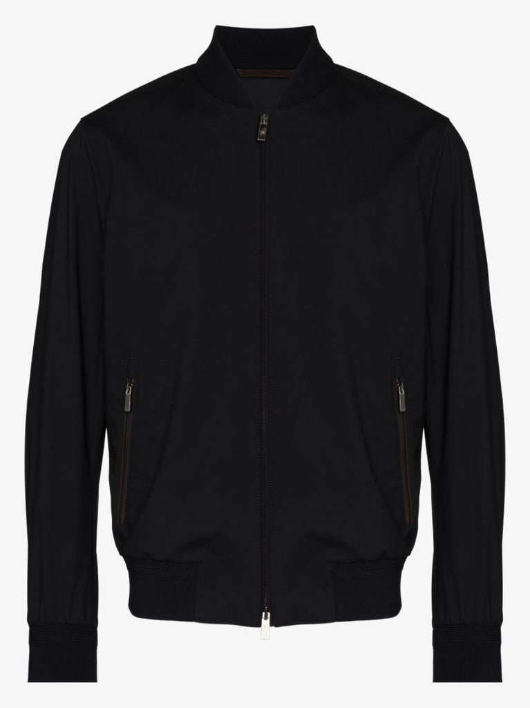 Zip-up Wool Bomber Jacket