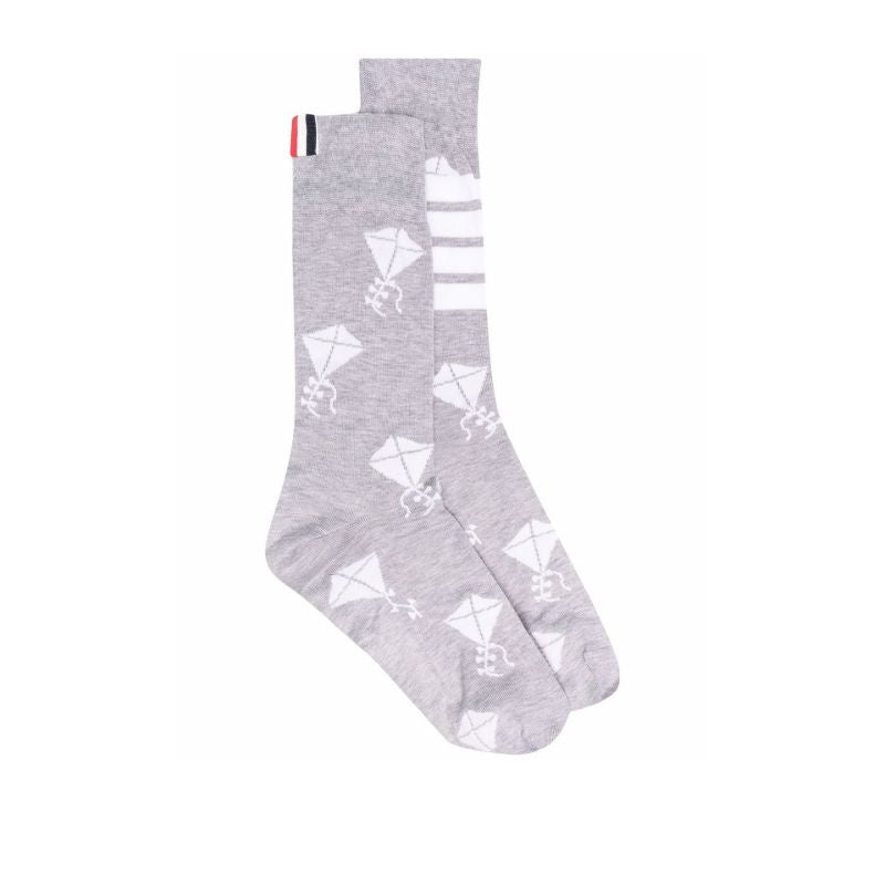 Grey Kite Intarsia Socks