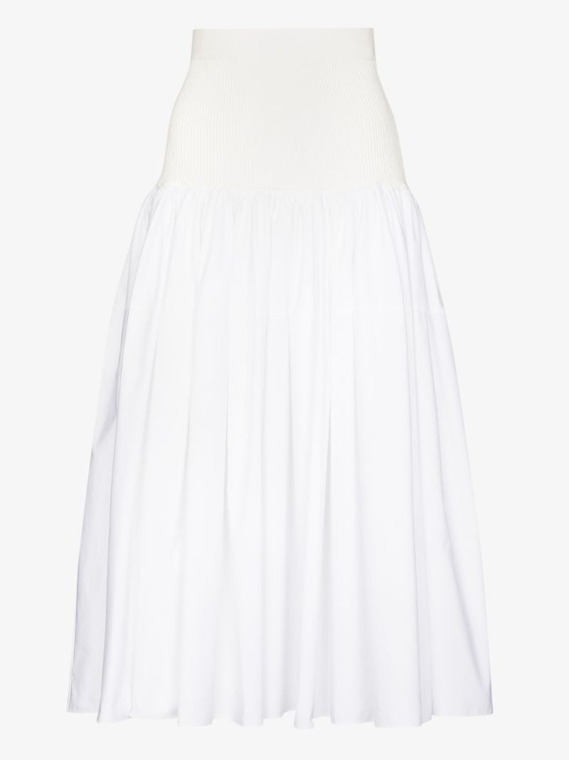 High-waisted Pleated Panelled Skirt