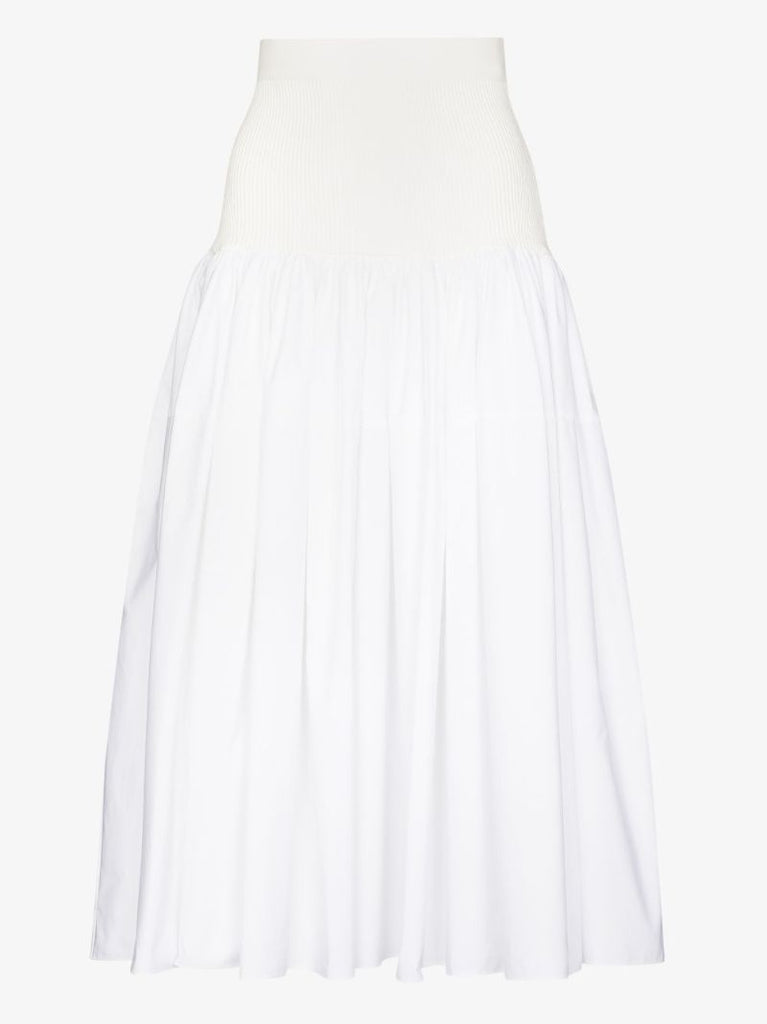 High-waisted Pleated Panelled Skirt
