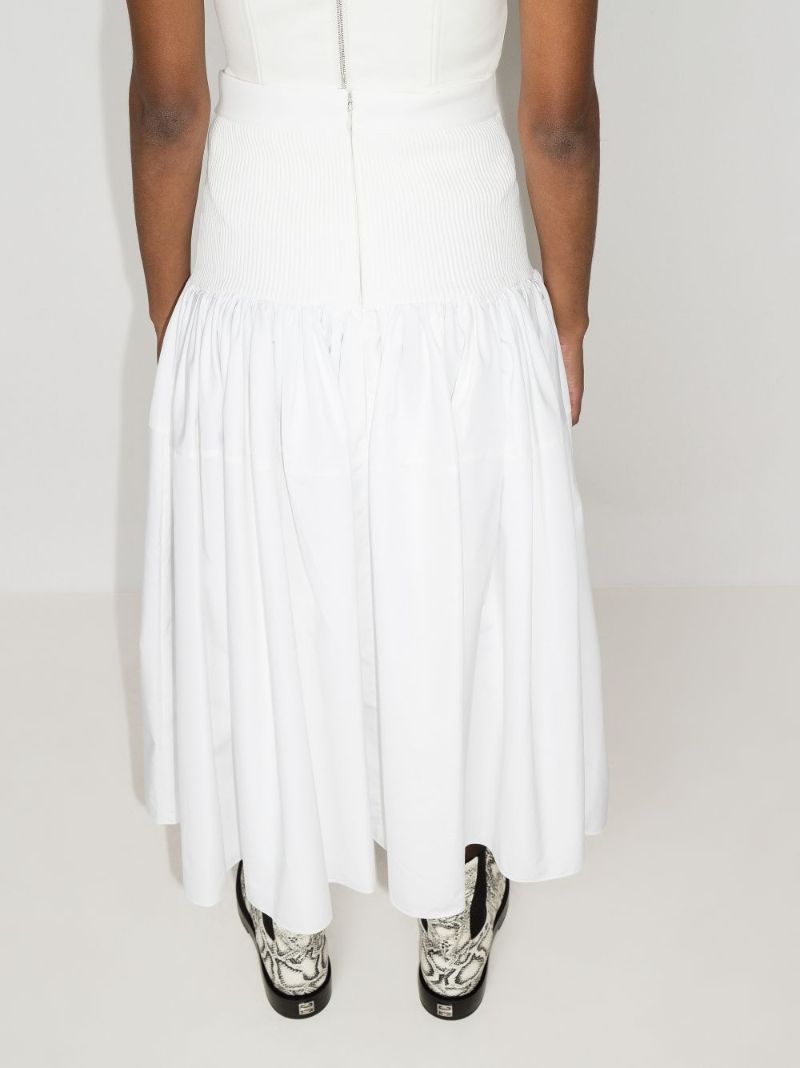 High-waisted Pleated Panelled Skirt