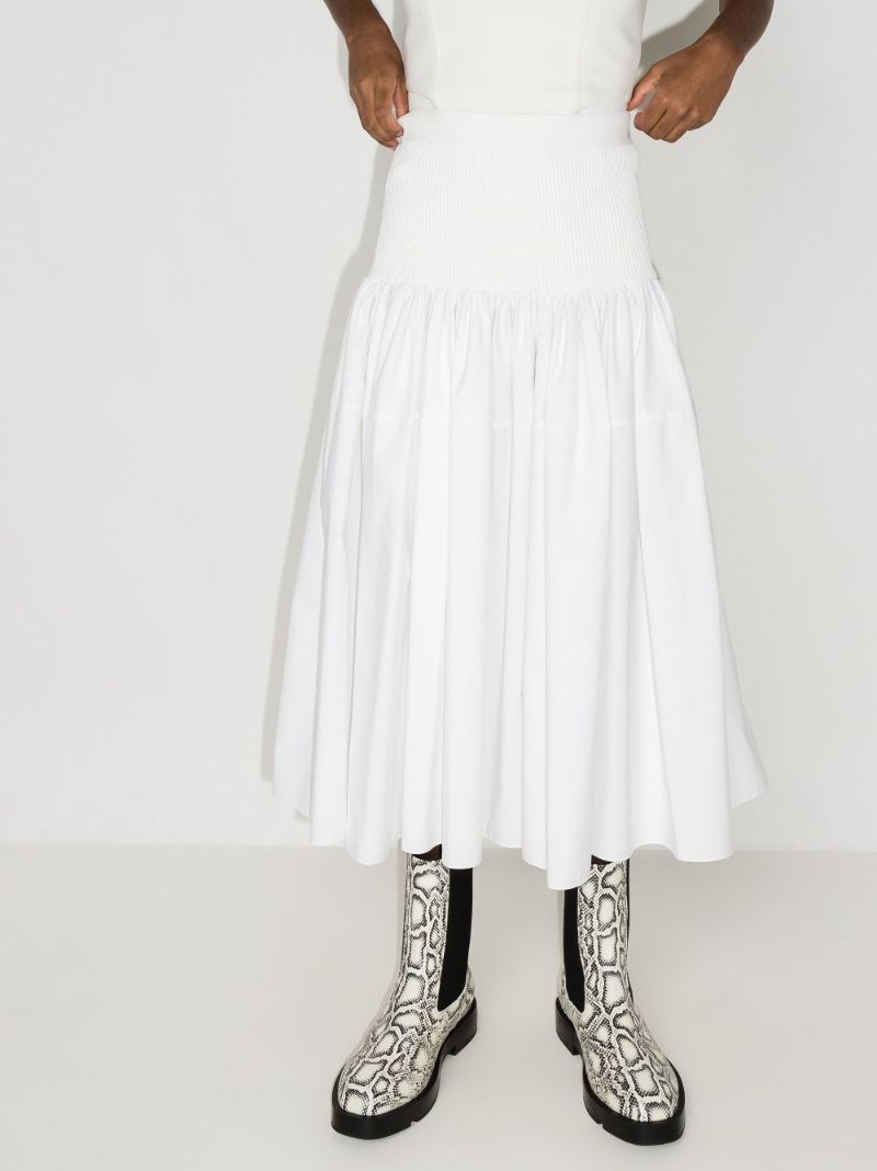 High-waisted Pleated Panelled Skirt