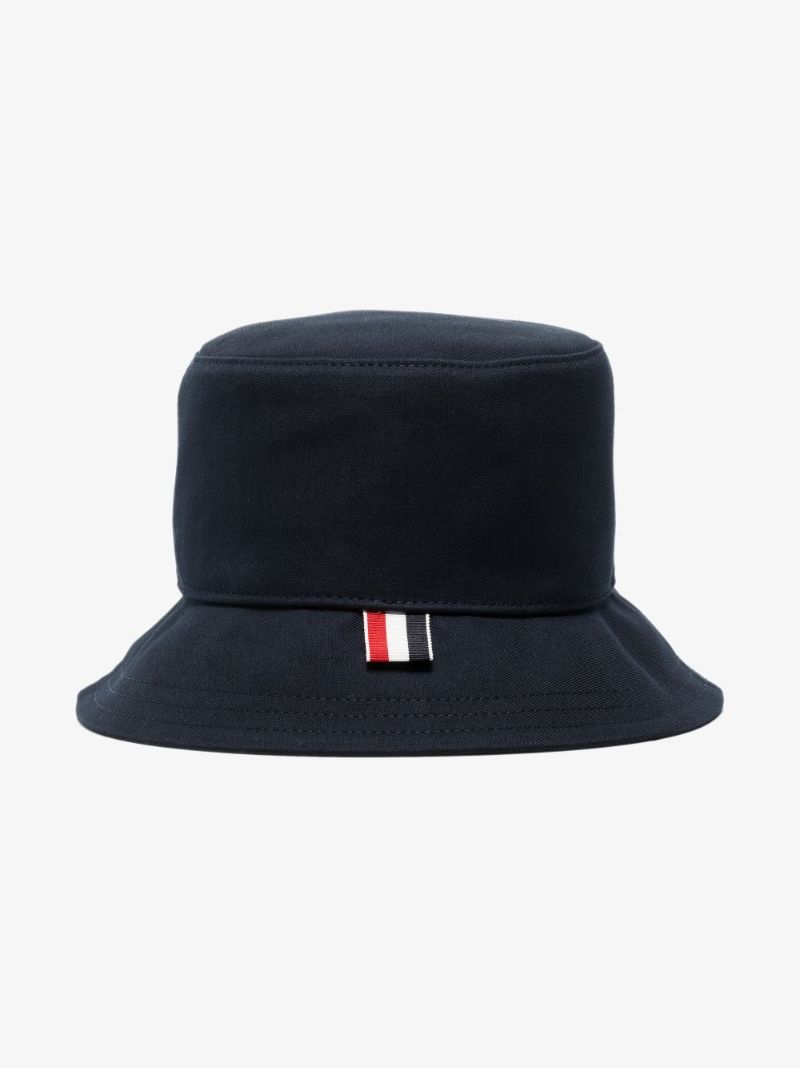 Blue 4-bar Stripe Cotton Bucket Hat