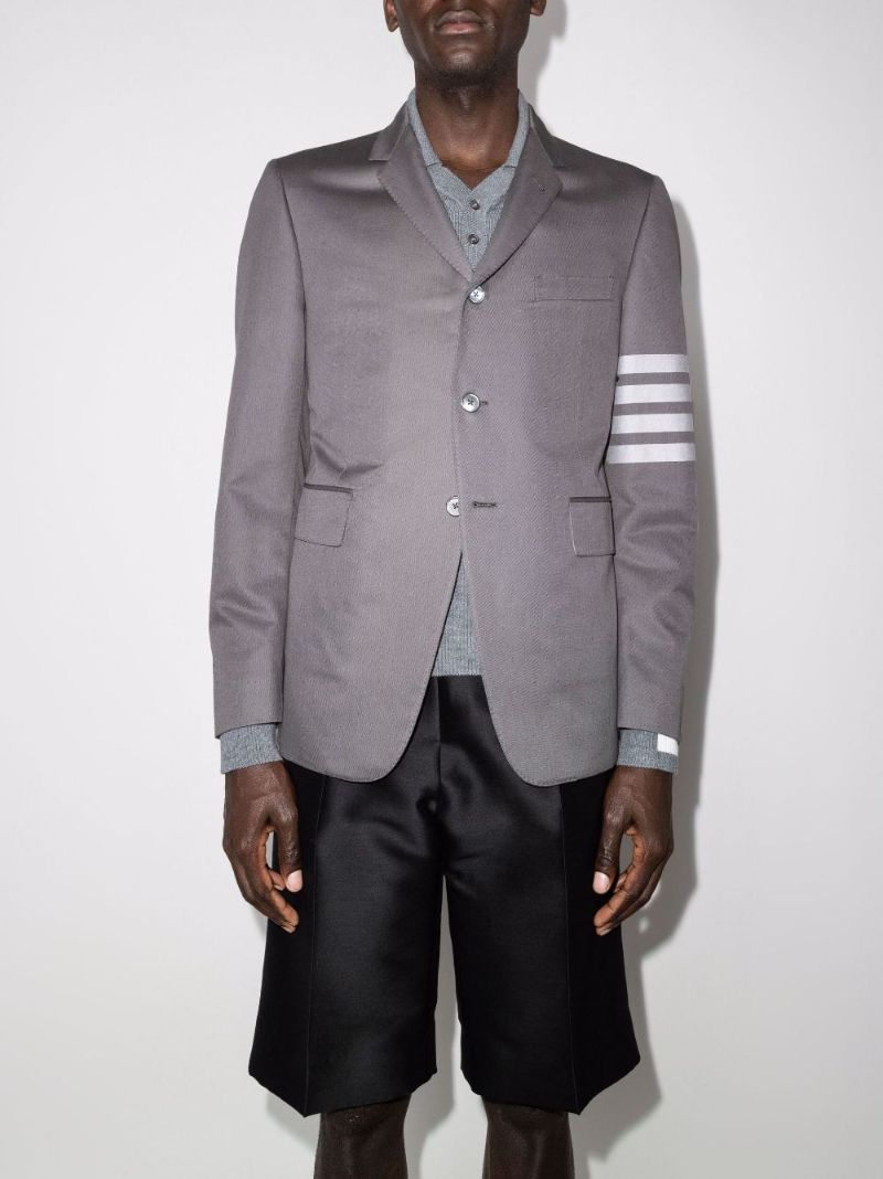 4-bar Stripe Single-breasted Cotton Blazer