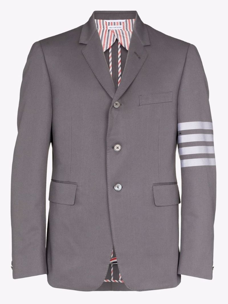 4-bar Stripe Single-breasted Cotton Blazer