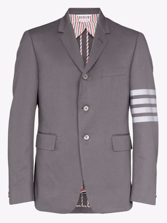 4-bar Stripe Single-breasted Cotton Blazer