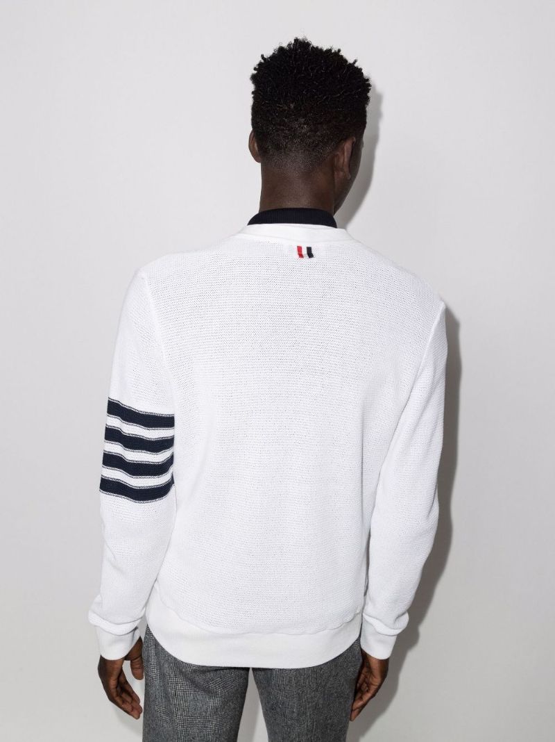 4-bar Stripe Cotton Cardigan