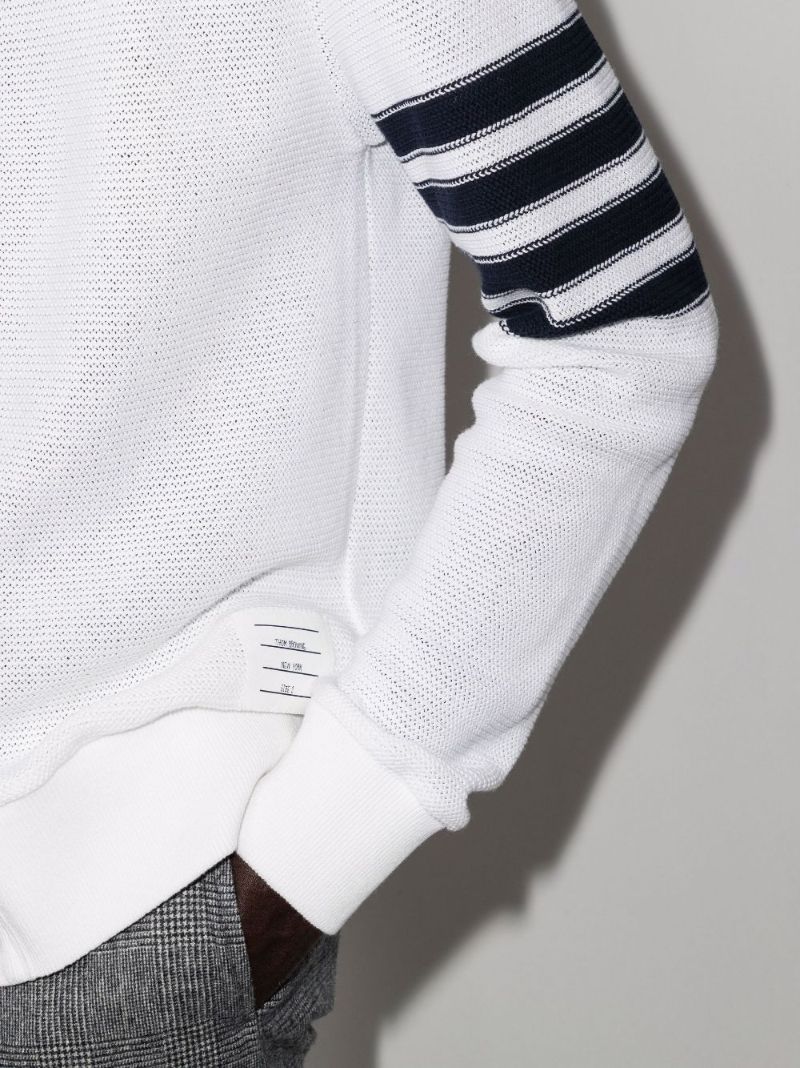 4-bar Stripe Cotton Cardigan