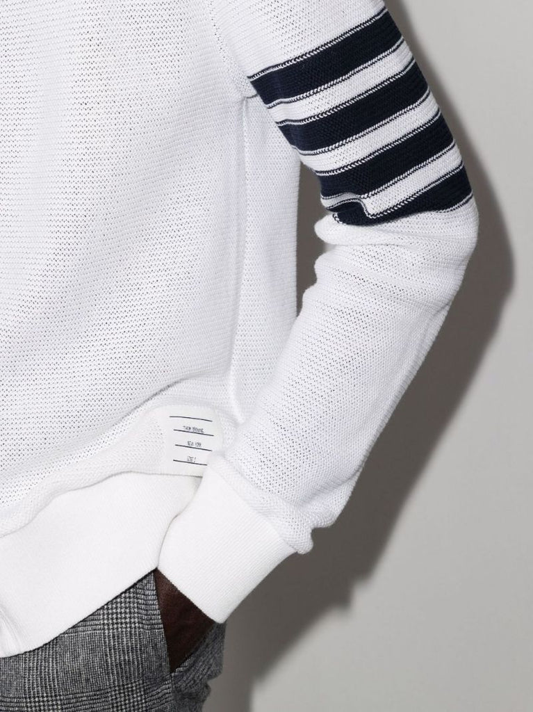 4-bar Stripe Cotton Cardigan