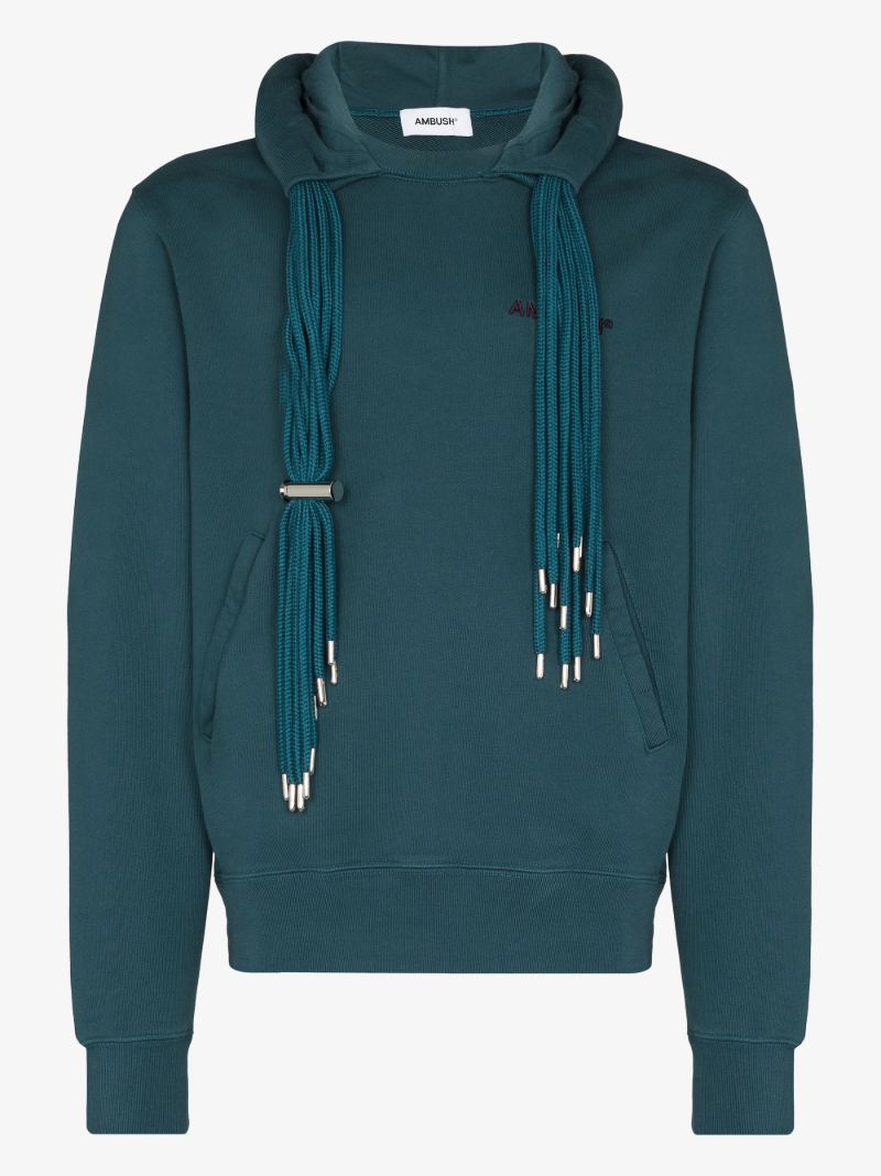 Fringed Drawstring Hoodie