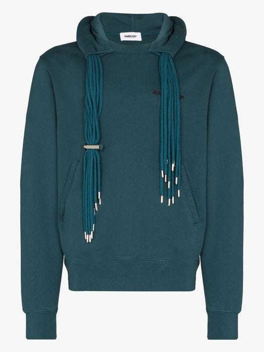 Fringed Drawstring Hoodie