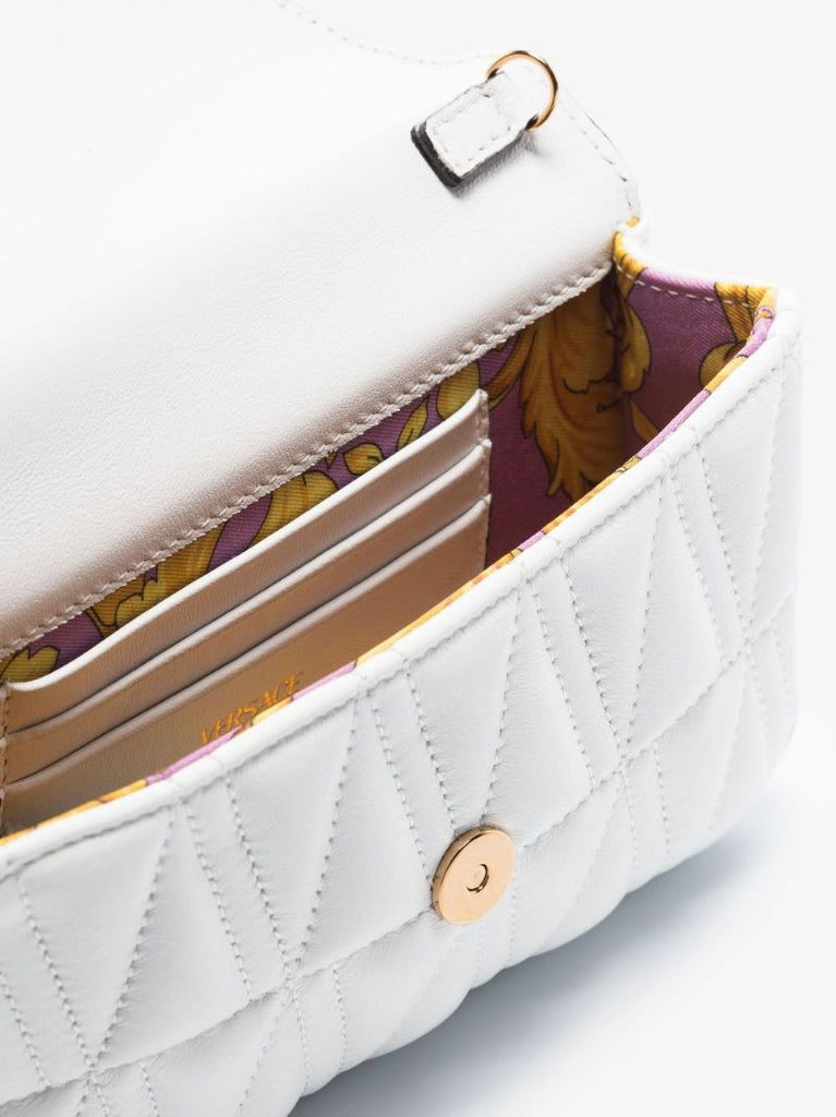 White Virtus Leather Cross Body Bag