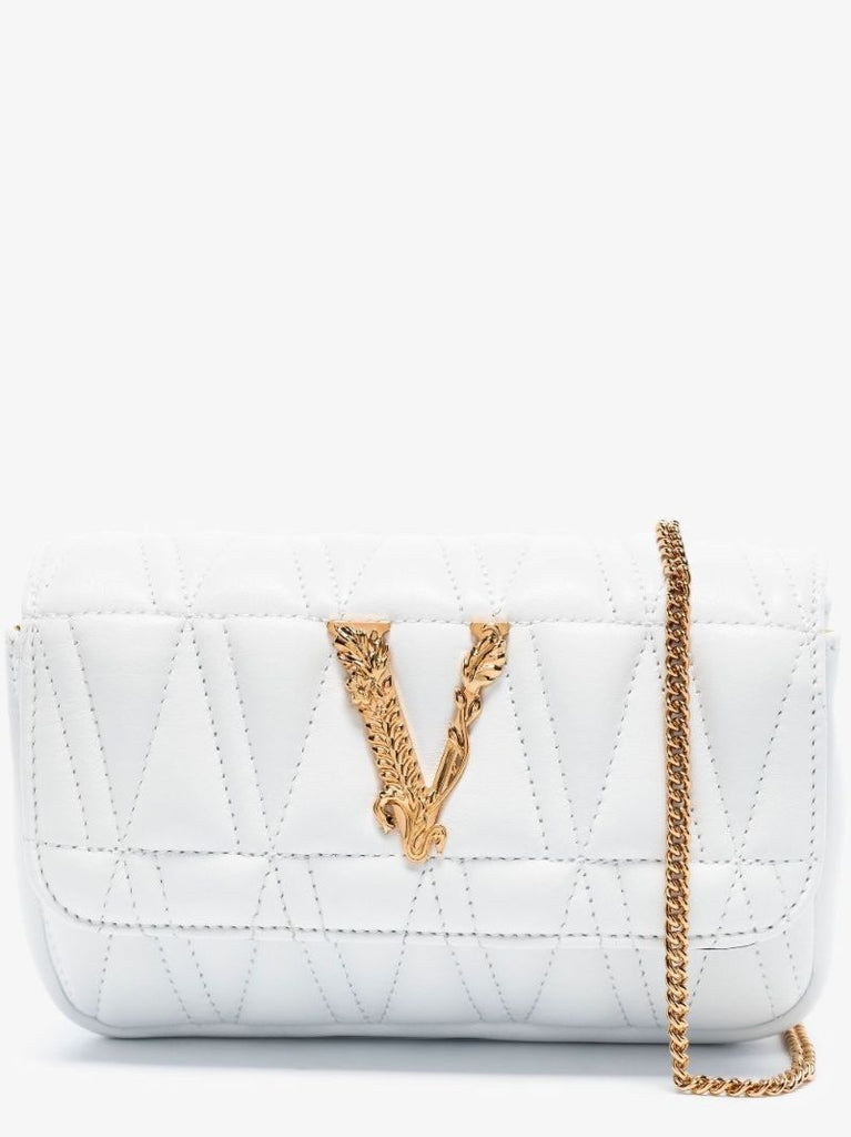 White Virtus Leather Cross Body Bag