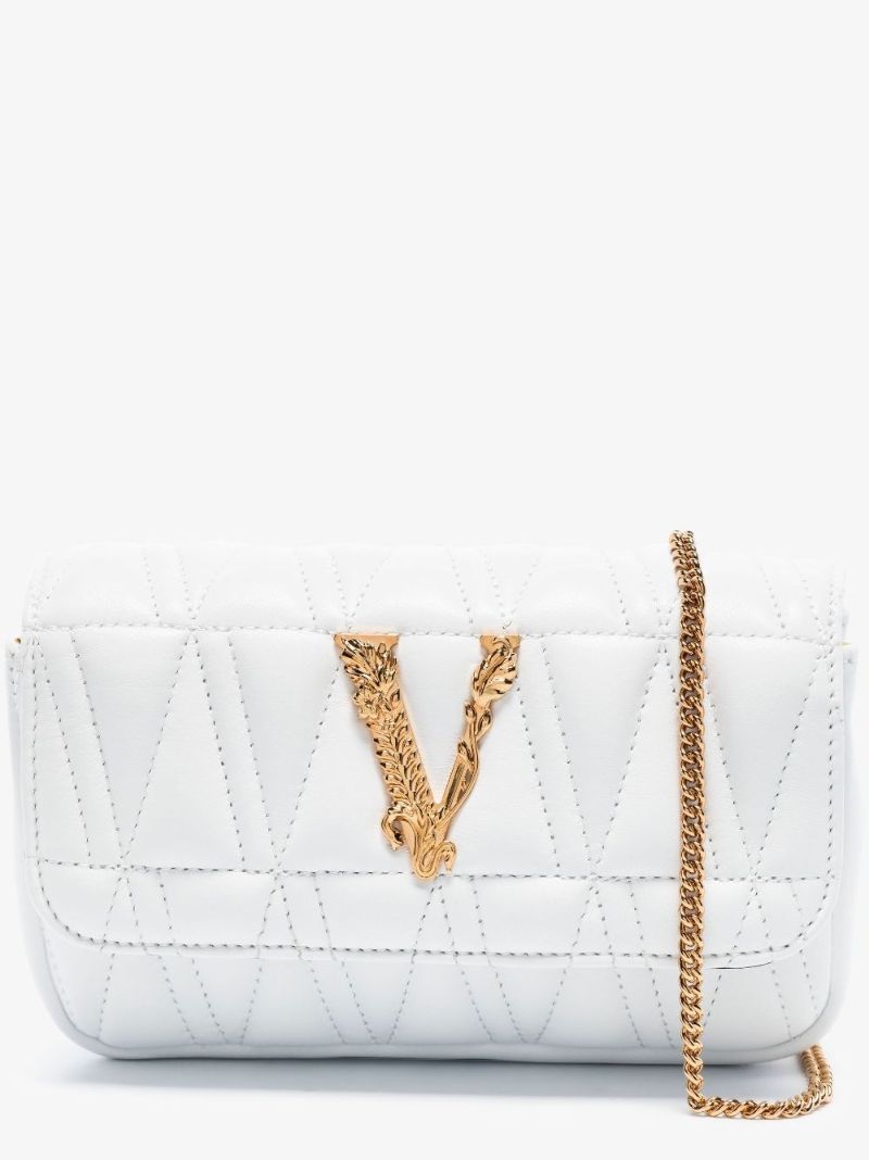 White Virtus Leather Cross Body Bag