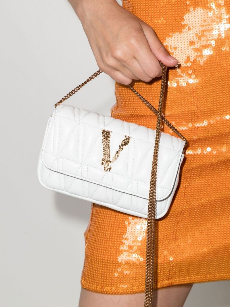 White Virtus Leather Cross Body Bag