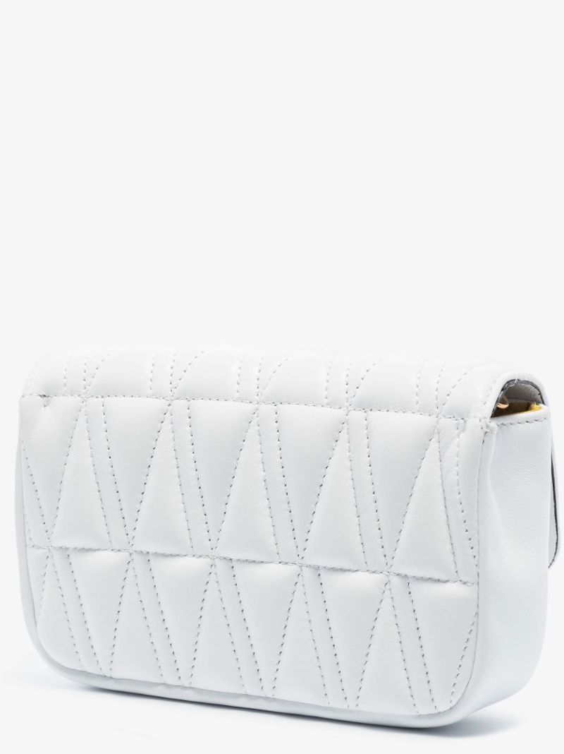 White Virtus Leather Cross Body Bag